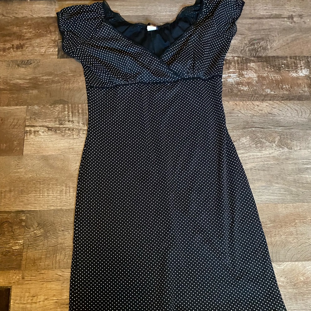 Studio Y Black and White Polka Dot Midi Dress